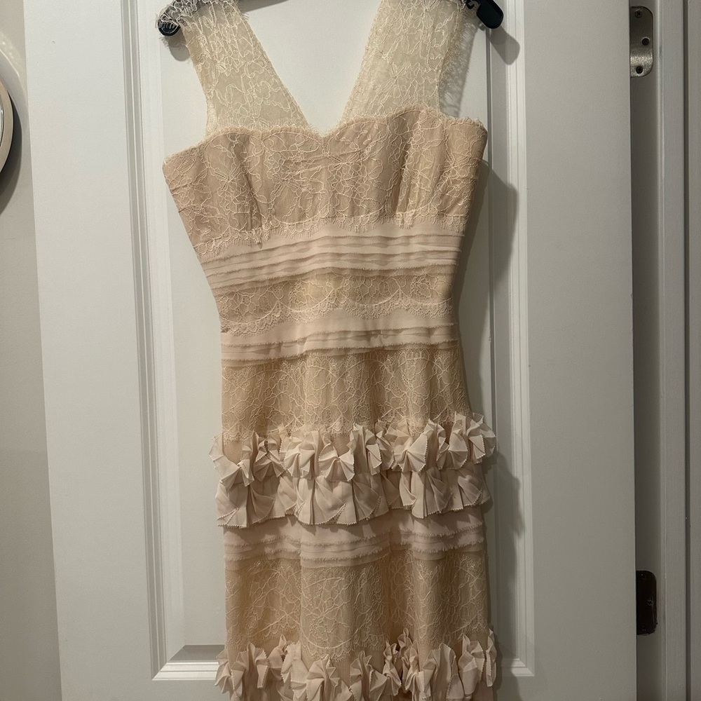 BCBG Max Elegant Cream Lace Dress